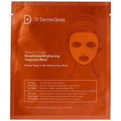 Dr Dennis Gross Skincare Vitamin C Lactic Biocellulose Brightening Treatment Mask - 4 Applications 0.35 oz