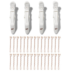 T3 Clip Kit with 4 Alligator Clips and 30 Rose Gold Bobby Pins