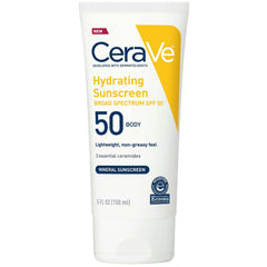 CeraVe 100% Mineral Hydrating Body Sunscreen SPF 50 (5 fl. oz.)