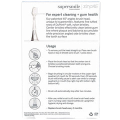 Supersmile Zina45™ Sonic Pulse Toothbrush Chrome Silver Replacement Heads (2 pack)