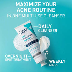 CeraVe Acne Clay To Foam Cleanser For Acne-Prone Skin (4 fl. oz.)