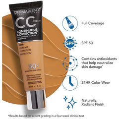 Dermablend Continuous Correction Tone-Evening SPF50+ CC Cream 1 fl. oz (Various Shades)