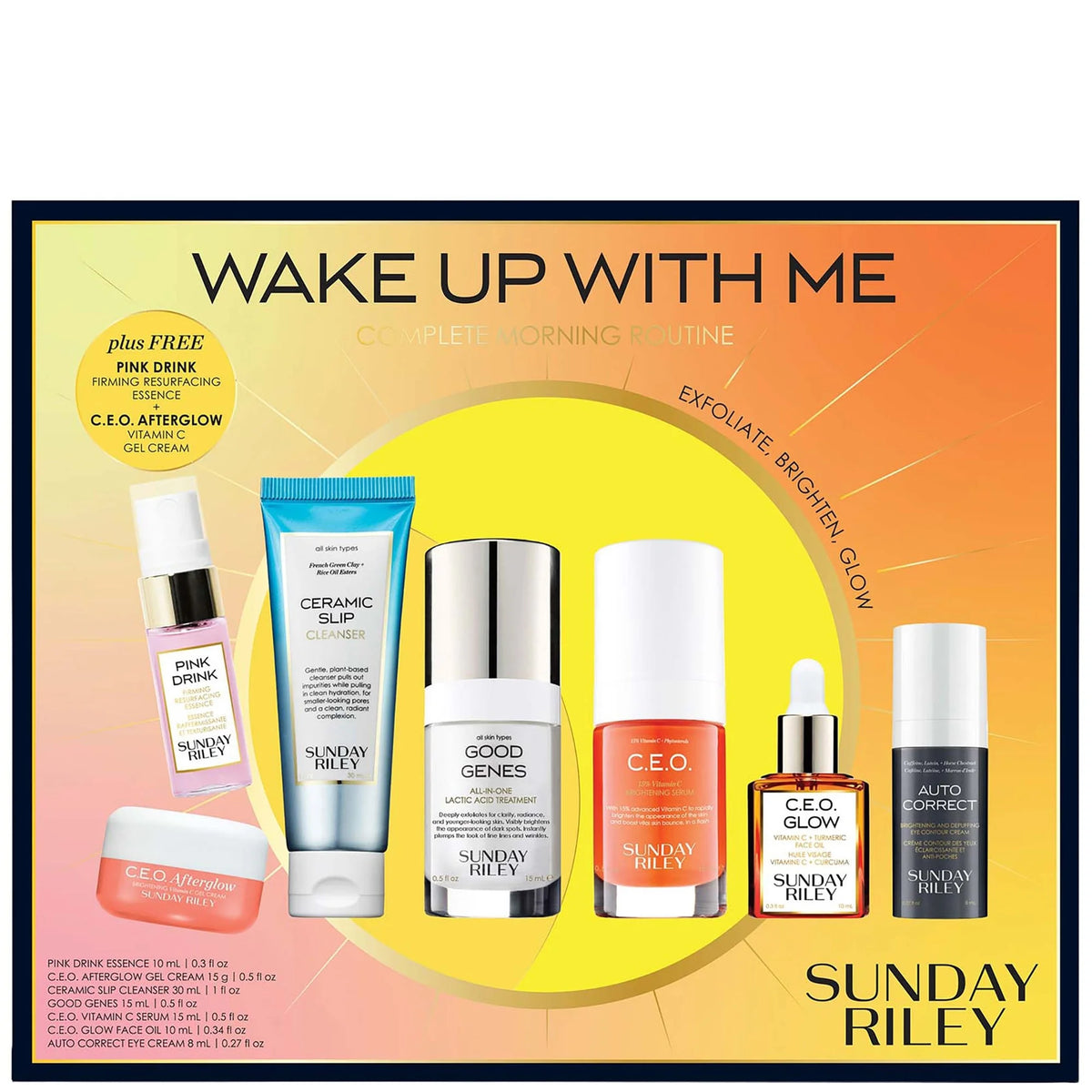 Sunday Riley Wake up with Me Complete Brightening Morning Skincare Set