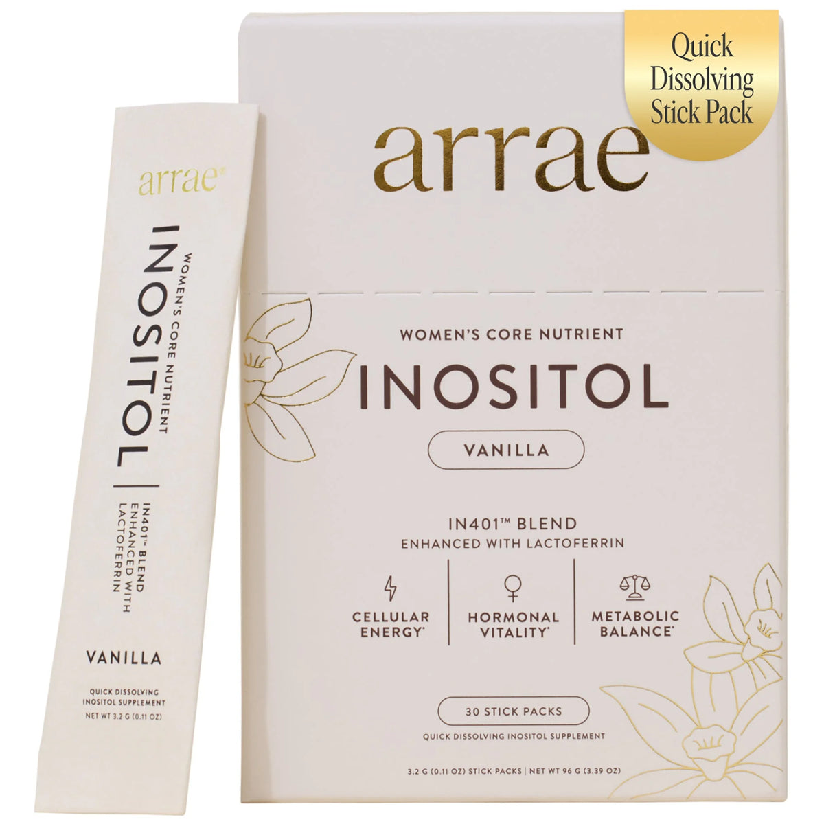 arrae Inositol - Daily Support for Hormonal & Metabolic Balance - Vanilla