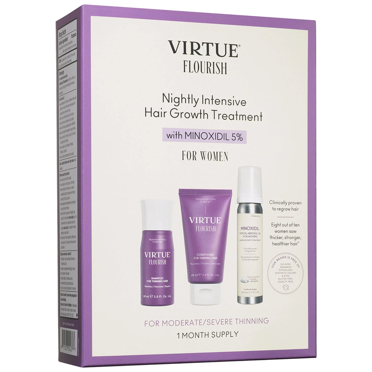 VIRTUE Flourish Nightly Intensive Hair Growth Treatment - Trial Size 3 piece
