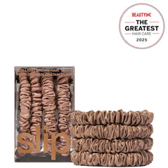 Slip Pure Silk Skinny Scrunchies - Light Brown