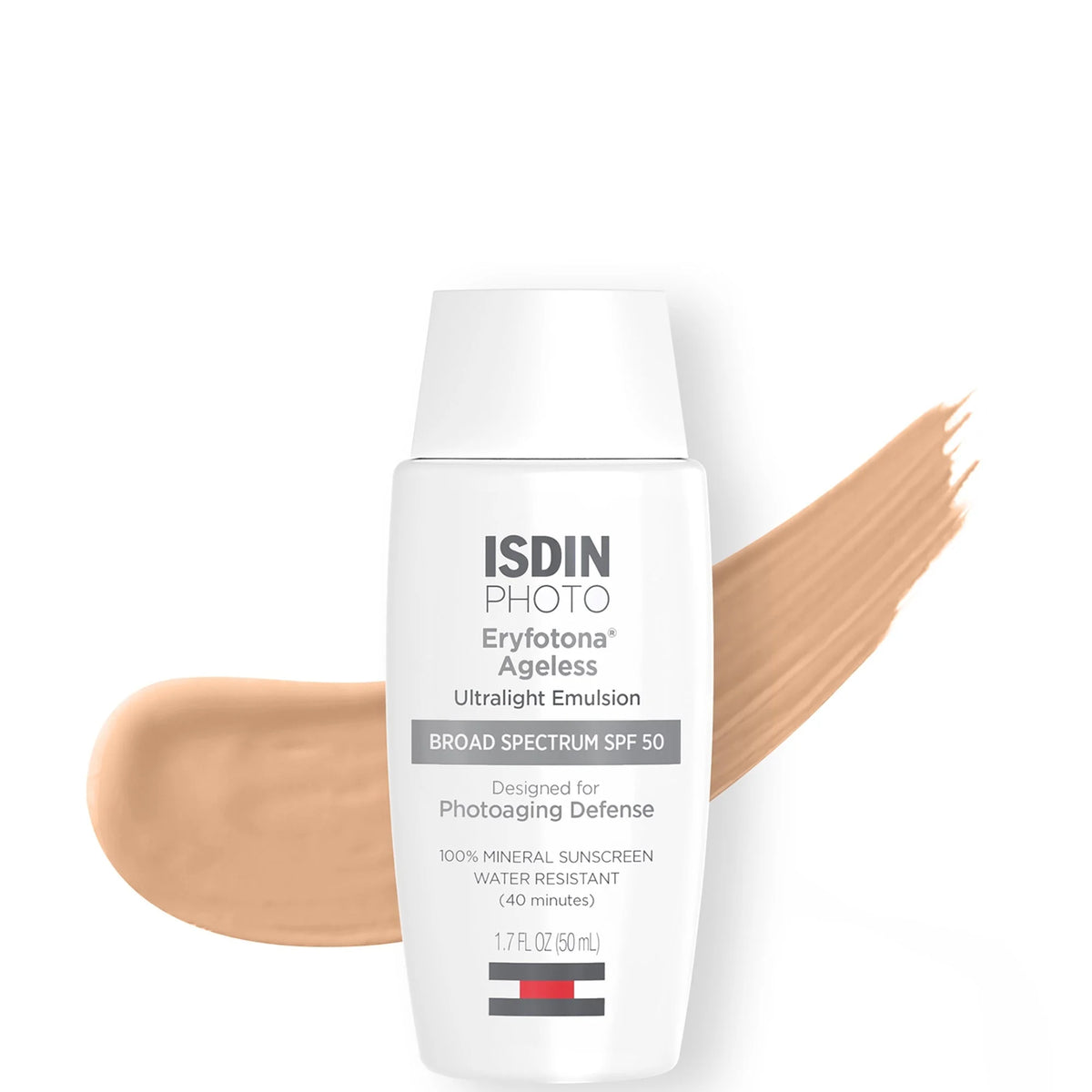 ISDIN Eryfotona Ageless Mineral Broad-Spectrum Tinted Face Sunscreen SPF 50 (3.4 fl. Oz)