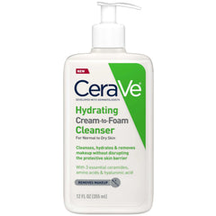 CeraVe Hydrating Cream-to-Foam Cleanser with Hyaluronic Acid (12 fl. oz.)