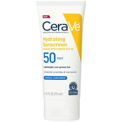 CeraVe 100% Mineral Hydrating Face Sunscreen SPF 50 (2.5 fl. oz.)