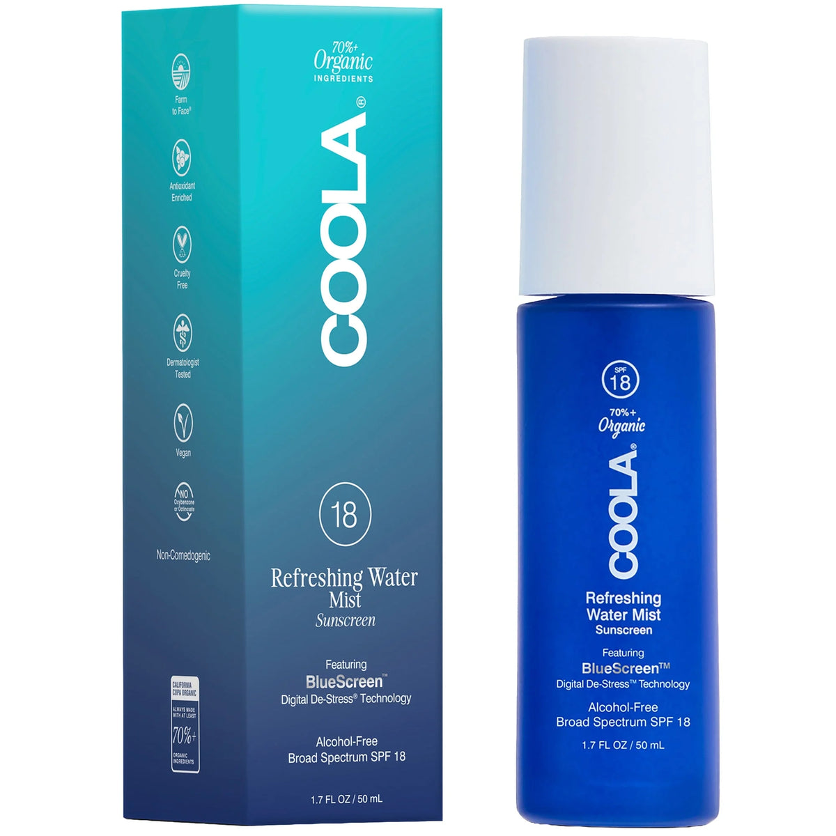 COOLA Full Spectrum 360 Refreshing Water Organic Face Sunscreen Mist SPF 18 50ml