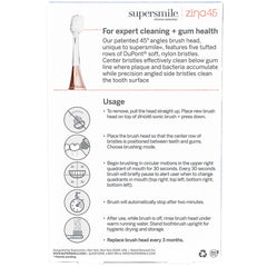 Supersmile Zina45™ Sonic Pulse Toothbrush Chrome Rose Gold Replacement Heads (2 pack)